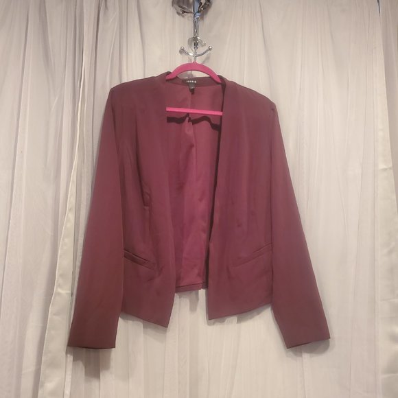 Torrid Burgundy Red Open Front Blazer - Picture 2 of 5